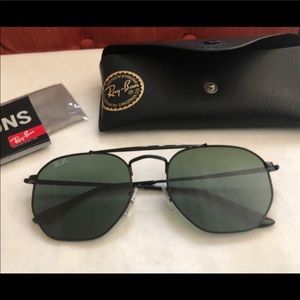 Ray-Ban Marshal Sunglasses Black/Green Hexagonal